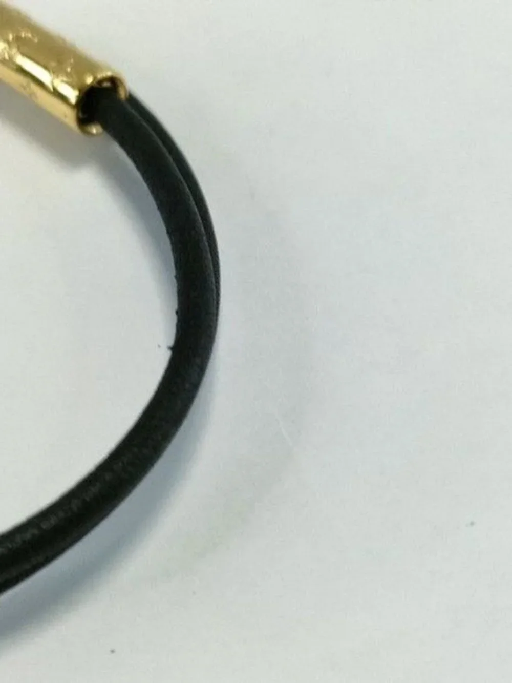 Louis Vuitton Bracelet LV Padlock Gold Black Leather Metal - Picture 8 of 10